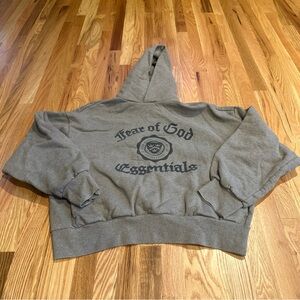 Fear of God Essentials Gray University Oversized Hoodie Size Large